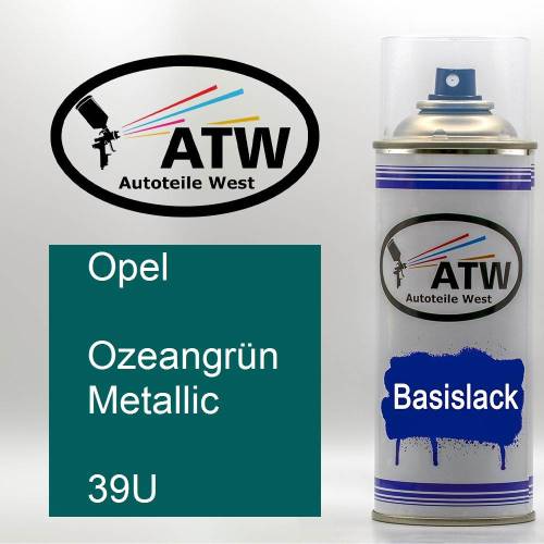 Opel, Ozeangrün Metallic, 39U: 400ml Sprühdose, von ATW Autoteile West.